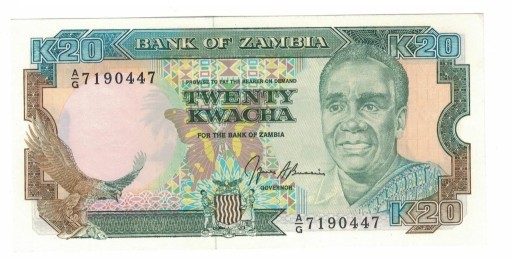 Zdjęcie oferty: ZAMBIA - 20 KWACHA - 1991  - UNC