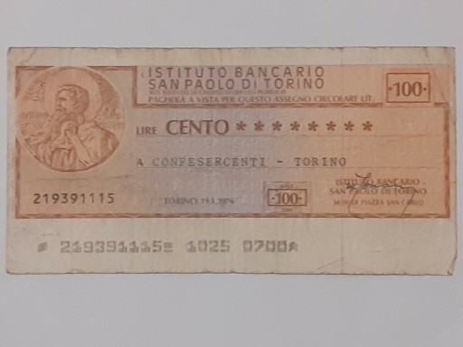Zdjęcie oferty: Wlochy kupon 100 Lire 19 . 1 .1976