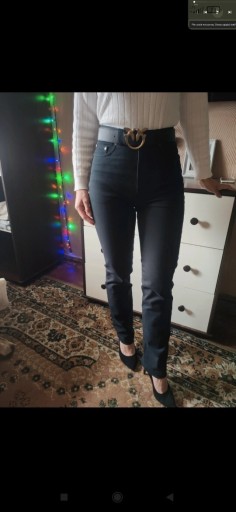 Zdjęcie oferty:  jeansy spodnie materiałowe damskie czarne 