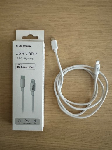Zdjęcie oferty: Kabel Silver Monkey USB C - Lightning 1 m