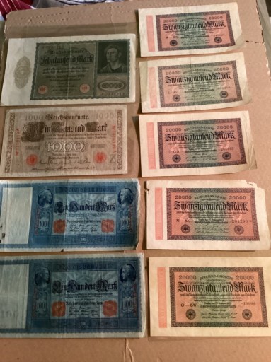 Zdjęcie oferty: Banknoty Marki niemieckie 12 sztuk.