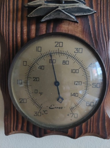 Zdjęcie oferty: Stary termometr,drewno