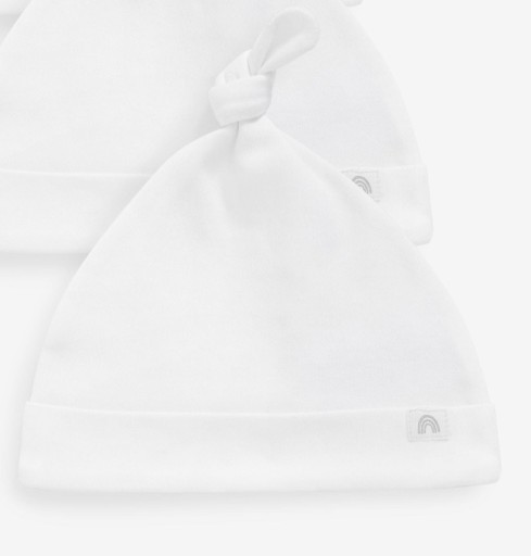 Zdjęcie oferty: Next biała wiązana czapeczka niemowlęca bawełna 0+