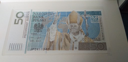 Zdjęcie oferty: 50 zł, Jan Paweł II, Banknot 2006 nr JP 0411342