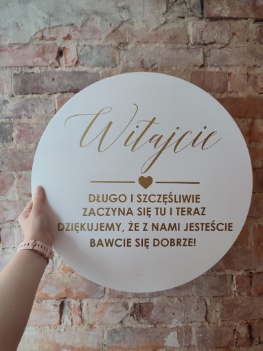 Zdjęcie oferty: Tablica Powitalna Dekoracje Ślub Wesele Koło 50cm