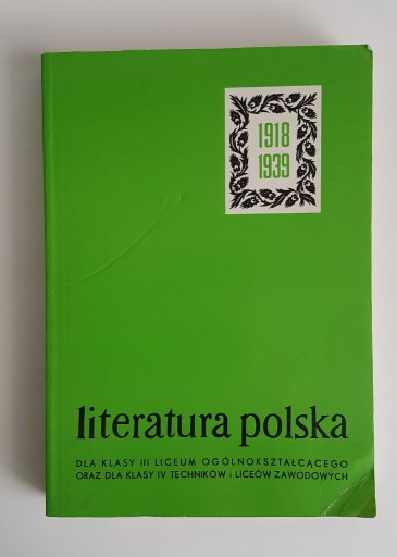 Zdjęcie oferty: Literatura polska lat 1918-1939; stan DB+