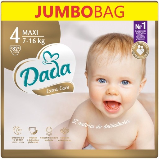 Zdjęcie oferty: Pieluszki Dada Extra Care 4 Maxi jumbo bag 82 szt
