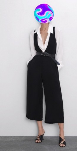 Zdjęcie oferty: Czarny kombinezon Zara z szerokimi nogawkami XS