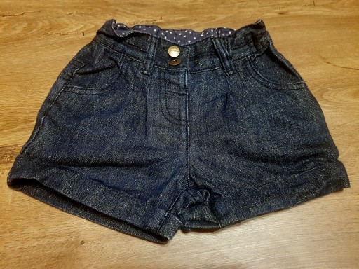 Zdjęcie oferty: NEXT KRÓTKIE SPODENKI JEANS BŁYSZCZĄCE 98/104