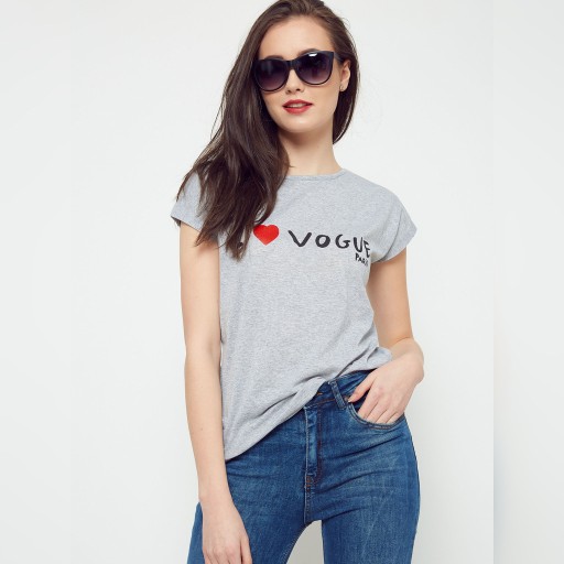 Zdjęcie oferty: T-shirt I Love Vouge Paris szary ROZM XL