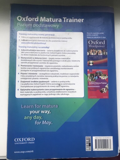 Zdjęcie oferty: Oxford Matura Trainer repetytorium z języka ang