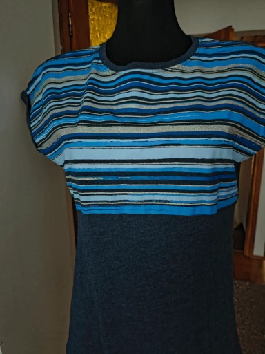 Zdjęcie oferty: Bluzka t-shirt paski srebrna nitka