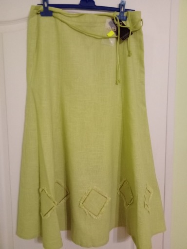 Zdjęcie oferty: Spódnica z lnu w limonkowym kolorze
