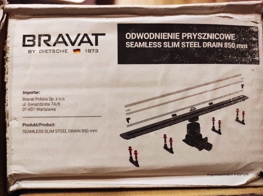 Zdjęcie oferty: Odpływ prysznicowy 850 mm Bravat