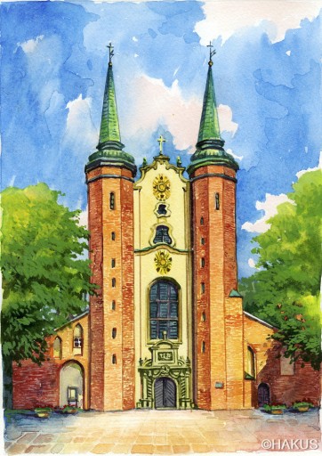 Zdjęcie oferty: Obraz Akwarela - Gdańsk, Oliwa, Katedra