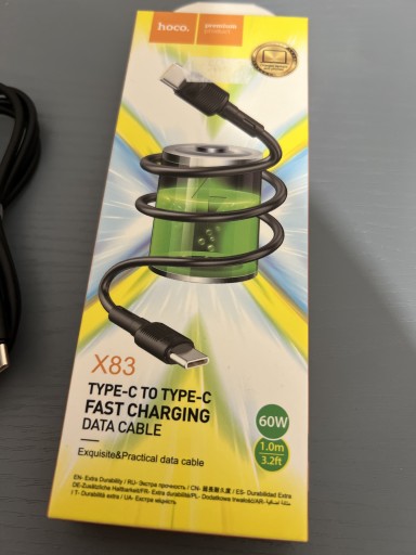 Zdjęcie oferty: Kabel USB C -C Hoco premium 60W PD