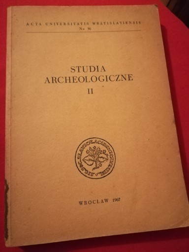 Zdjęcie oferty: STUDIA ARCHEOLOGICZNE  II