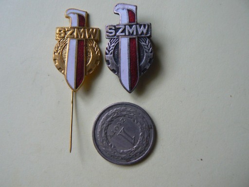 Zdjęcie oferty: Złota i srebrna odznaka SZMW
