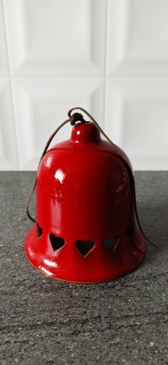 Zdjęcie oferty: Dzwonek ceramiczny duży czerwony kolekcjonerski
