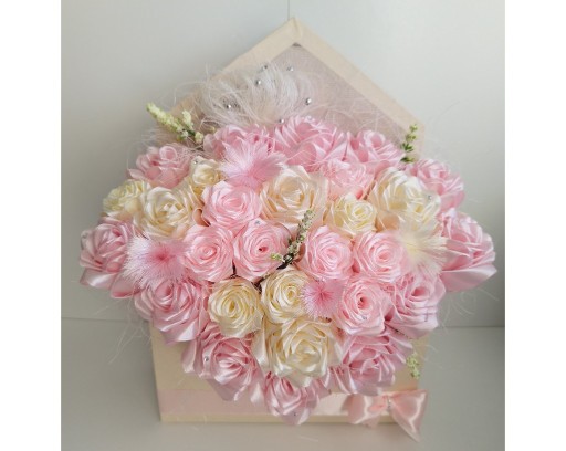 Zdjęcie oferty: Mega Flower Box Róże Handmade Chrzest Prezent Ślub