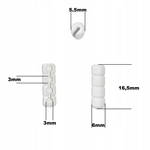 Zdjęcie oferty: Łącznik łańcuszka do rolet koralików 3mm 5 KPL