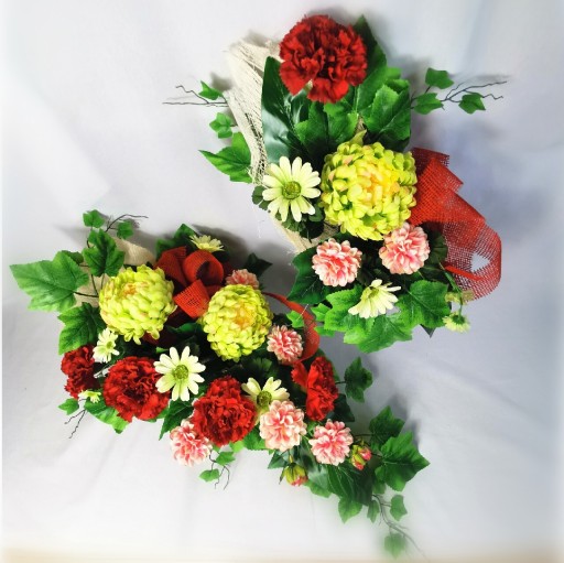 Zdjęcie oferty: PRZECENA ciężki komplet wiązanka wazon zestaw sztuczne kwiaty NAJTANIEJ