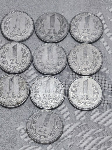 Zdjęcie oferty: 1 ZŁOTY Monety  z czasów PRL Aluminium 10 sztuk