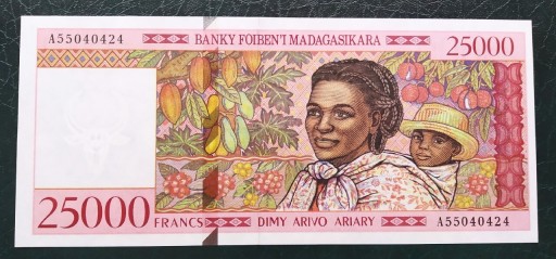 Zdjęcie oferty: Madagaskar 25000 franks UNC 