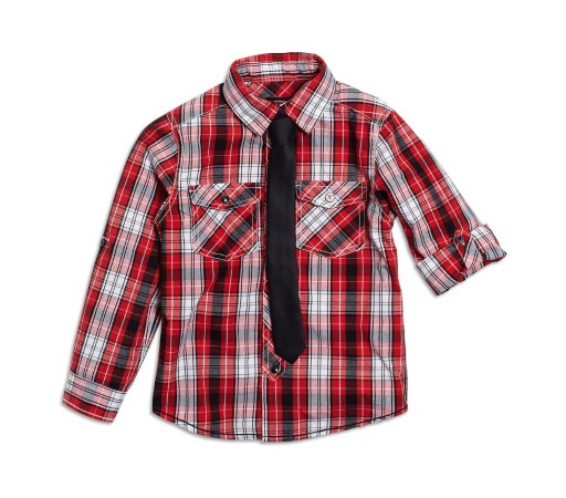 Zdjęcie oferty: Koszula w kratę z krawatem rozmiar 116