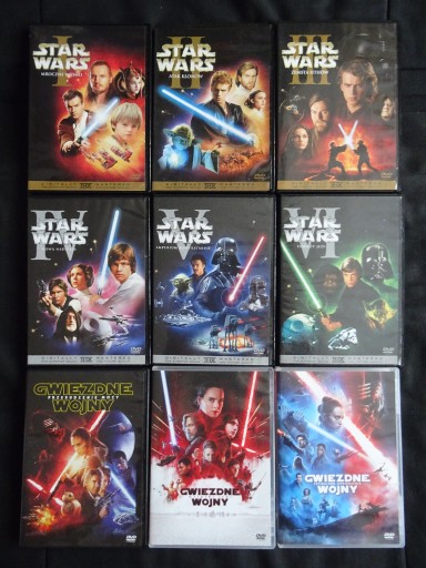 Zdjęcie oferty: Gwiezdne Wojny 1-9 Star Wars I-IX DVD dubbing PL