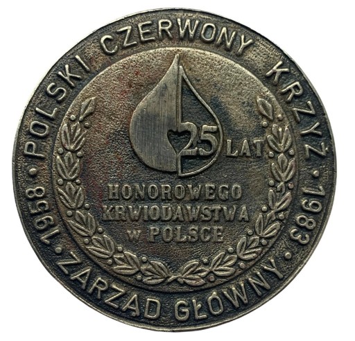 Zdjęcie oferty: PRL: Medal PCK, 1983. 25 lat krwiodawstwa