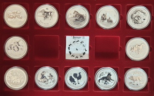 Zdjęcie oferty: Lunar 2 II cały komplet 12 x 1oz Ag 2008-2019