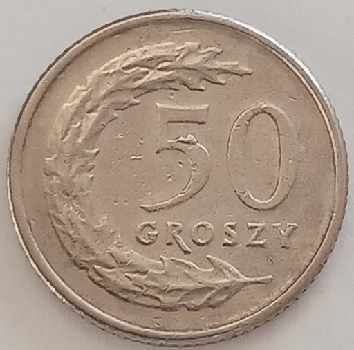 Zdjęcie oferty: 50 gr groszy 1992 r. z nadlewką na cyfrze 5