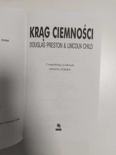 Zdjęcie oferty: D. Preston, L. Child - "Krąg ciemności"