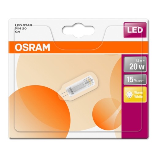 Zdjęcie oferty: 5 x Halogen OSRAM G4 LED 1.7W=20W 2700k 12V