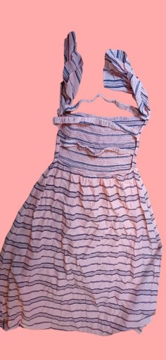 Zdjęcie oferty: Długa sukienka w paski, różowa 48 venus