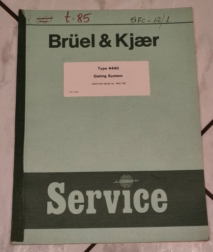 Zdjęcie oferty: Bruel&Kjaer 4440 Gating System Instrukcja serwisowa