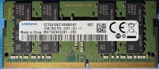 Zdjęcie oferty: Pamięć RAM do laptopa SO-DIMM DDR4 1x16GB 2400 CL17 Samsung