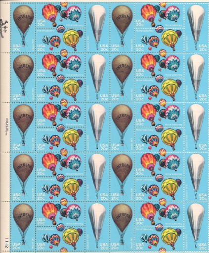 Zdjęcie oferty: USA strona Mi 1617-1620 czyste** lot balonem 1983r