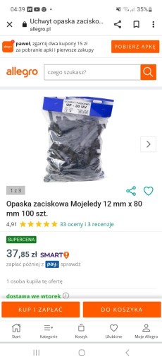 Zdjęcie oferty: Opaska zaciskowa uv 30