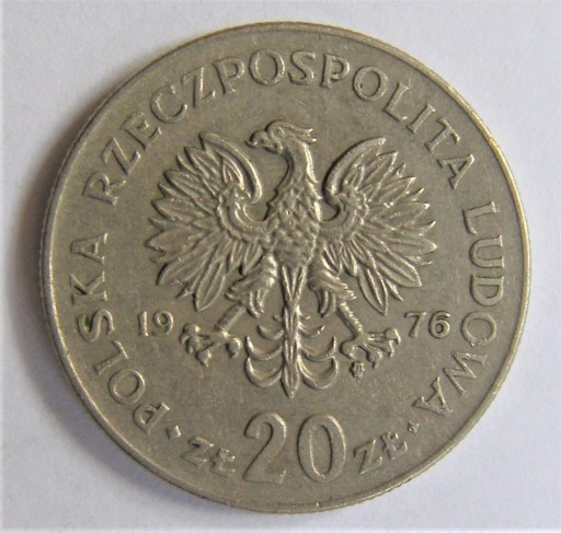 Zdjęcie oferty: 20 złotych Polska 1976 ze znakiem  menniczym