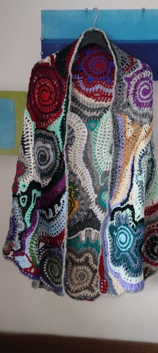 Zdjęcie oferty: Piękna chusta freeform crochet kolorowa szydełko 