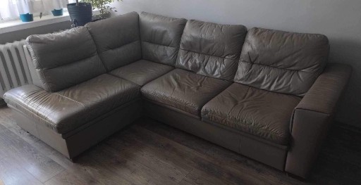 Zdjęcie oferty: Sofa narożnik skóra, funkcja spania, pojemnik