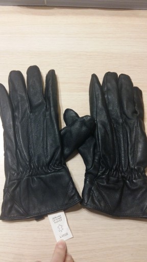 Zdjęcie oferty: Rękawiczki męskie r.L large skóra,czarne ciepłe