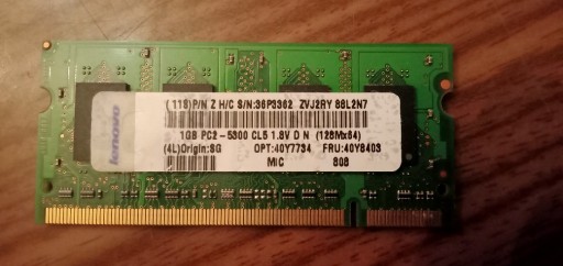 Zdjęcie oferty: LENOVO 1GB RAM DDR2 2Rx16 PC2