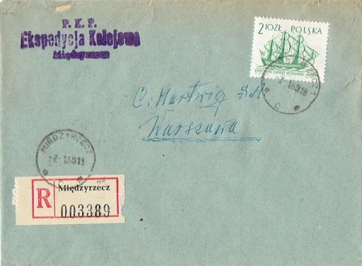 Zdjęcie oferty: Międzyrzecz - Koperty listów poleconych 1960-80