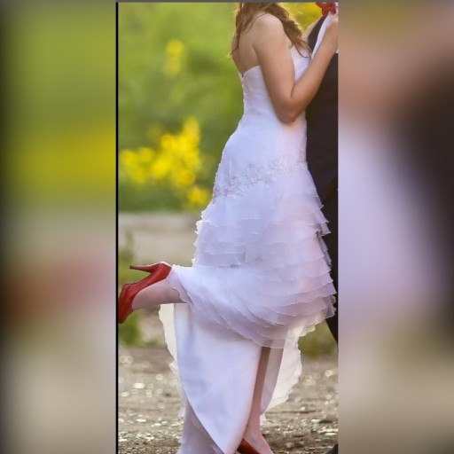 Zdjęcie oferty: Suknia ślubna hiszpanka długa/krótka 2w1 + welon