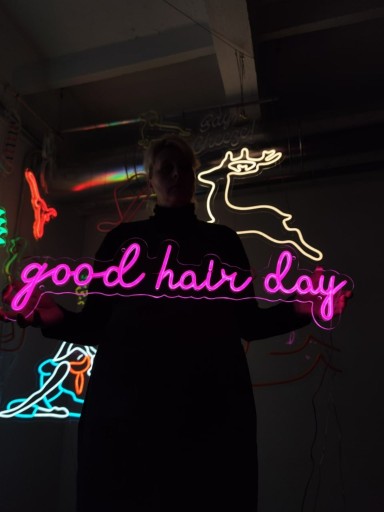 Zdjęcie oferty: Good hair day Neon Napisy. Salon Fryzjerski