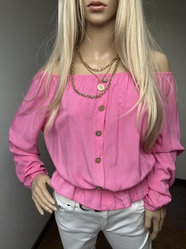 Zdjęcie oferty: Bluzka Różowa na lato Made in Italy Rozmiar M/L 100% Wiskoza Boho/Pinterest