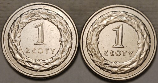 Zdjęcie oferty: 1zł złoty 2013 r. x 2 szt. cienkie i grube litery